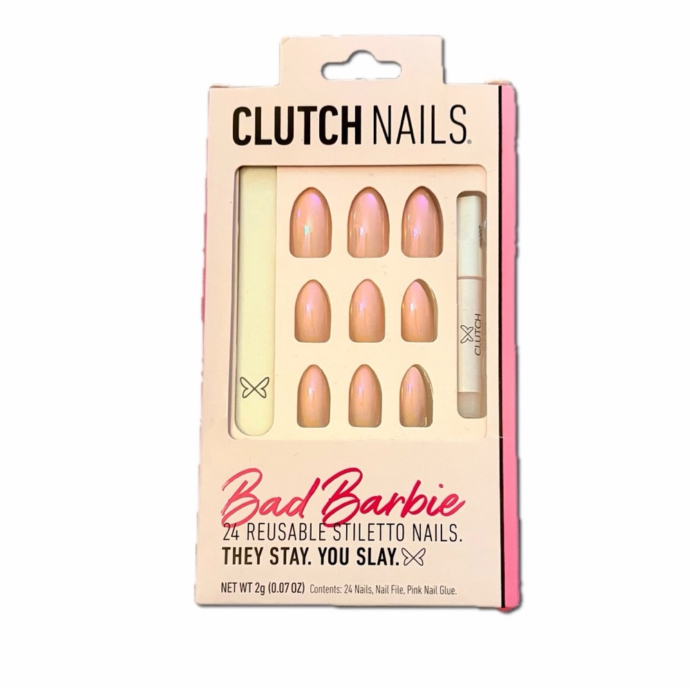 Bad Barbie Pink Stiletto Press-On Nails by Clutch Nails NWT